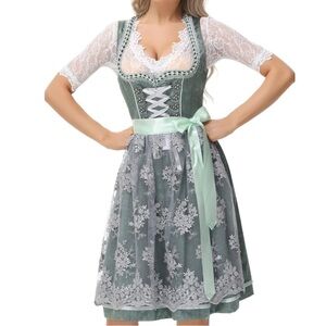 German Dirndl Dress Bavarian Oktoberfest Halloween Carnival Costumes